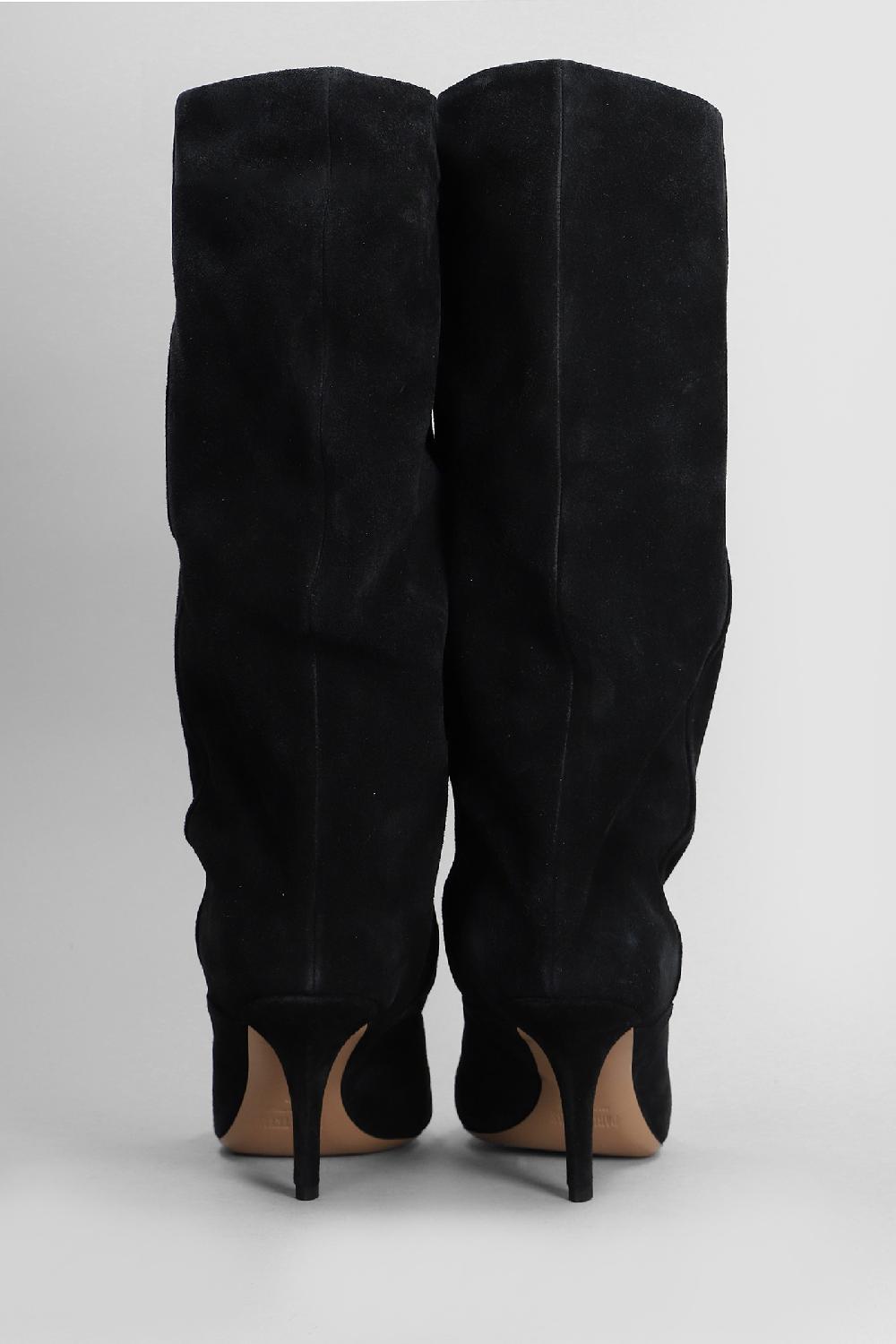 Deliberti Paris Texas Tronchetti Tacco Alto Ines Midcalf Boot 75 In Camoscio Nero Cod. 408873 - Deliberti The Luxury Shopping