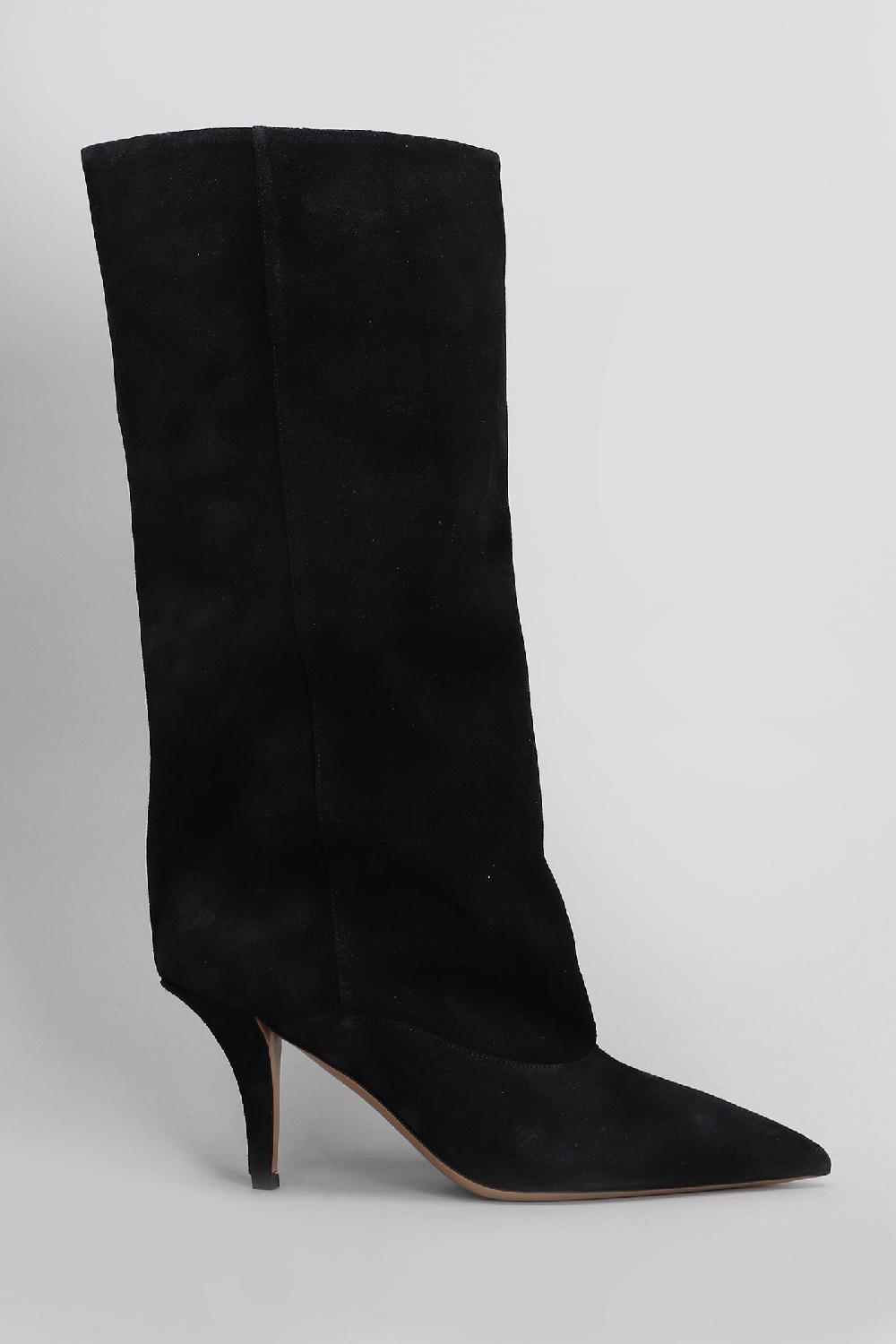 Deliberti Paris texas Tronchetti tacco alto ines midcalf boot 75 in camoscio nero cod. 408873 - Deliberti The Luxury Shopping