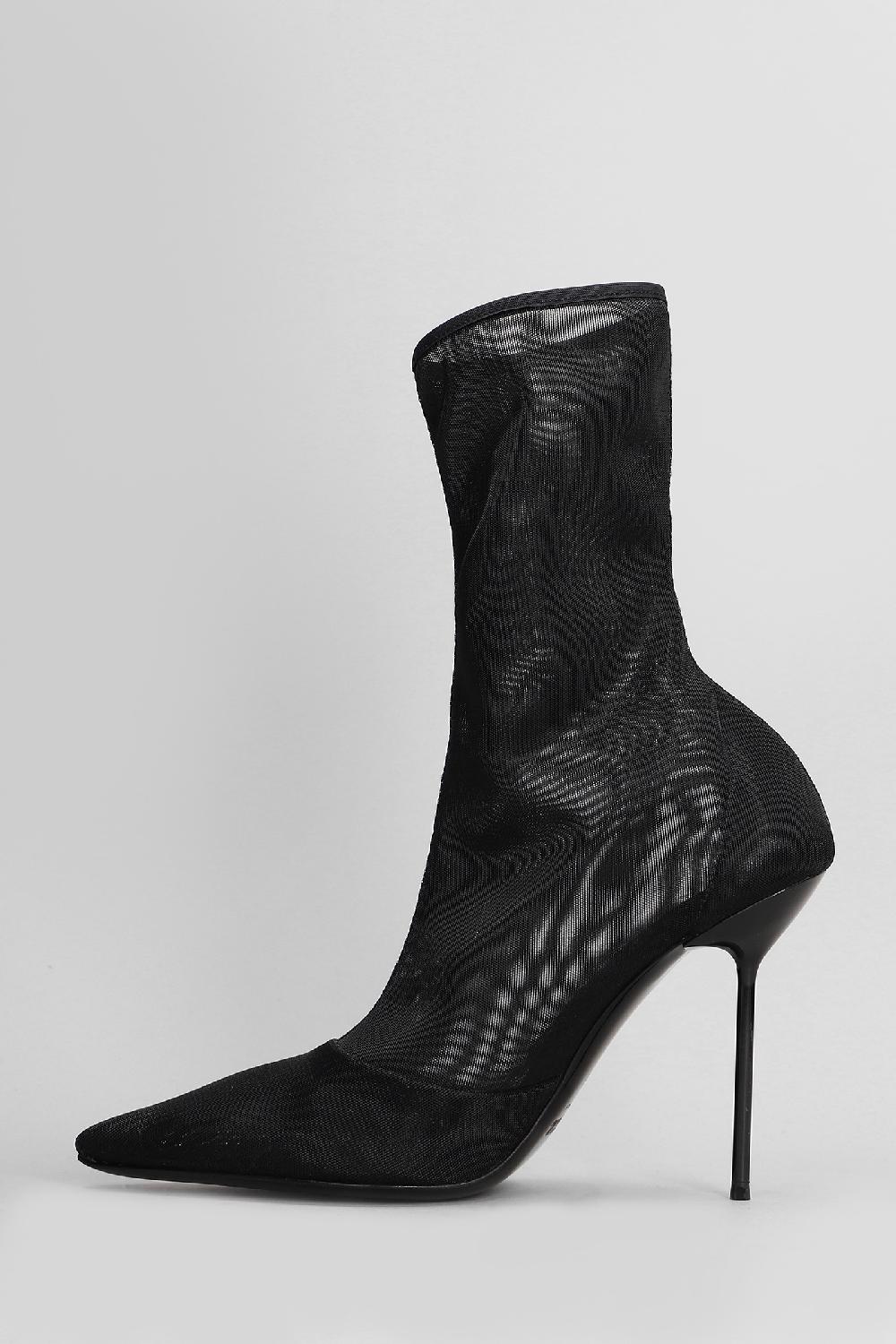 Deliberti Paris Texas Tronchetti Tacco Alto Lidia Ankle Boot In Tessuto Nero Cod. 408870 - Deliberti The Luxury Shopping