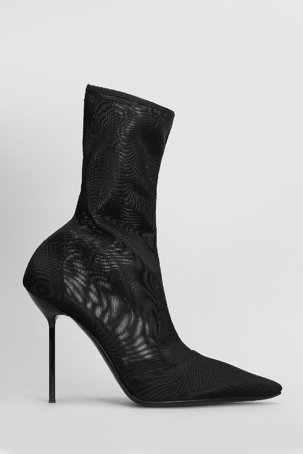 Deliberti Paris texas Tronchetti tacco alto lidia ankle boot in tessuto nero cod. 408870 - Deliberti The Luxury Shopping