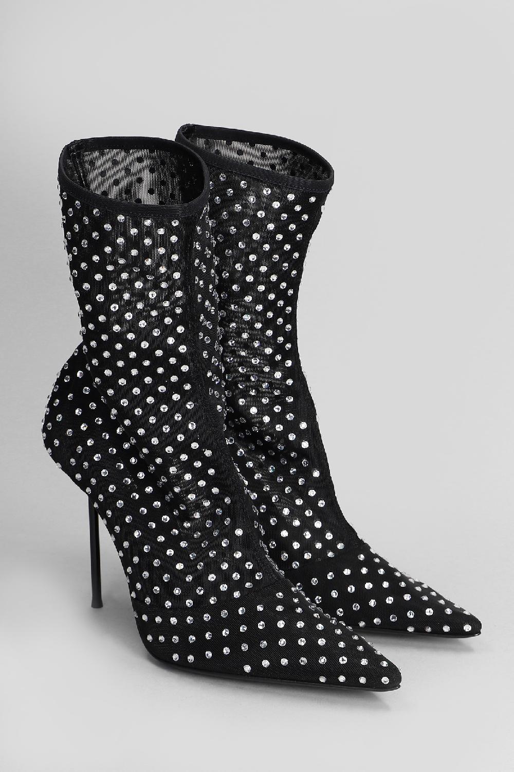 Deliberti Paris Texas Tronchetti Tacco Alto Lidia In Tessuto Nero Cod. 409252 - Deliberti The Luxury Shopping