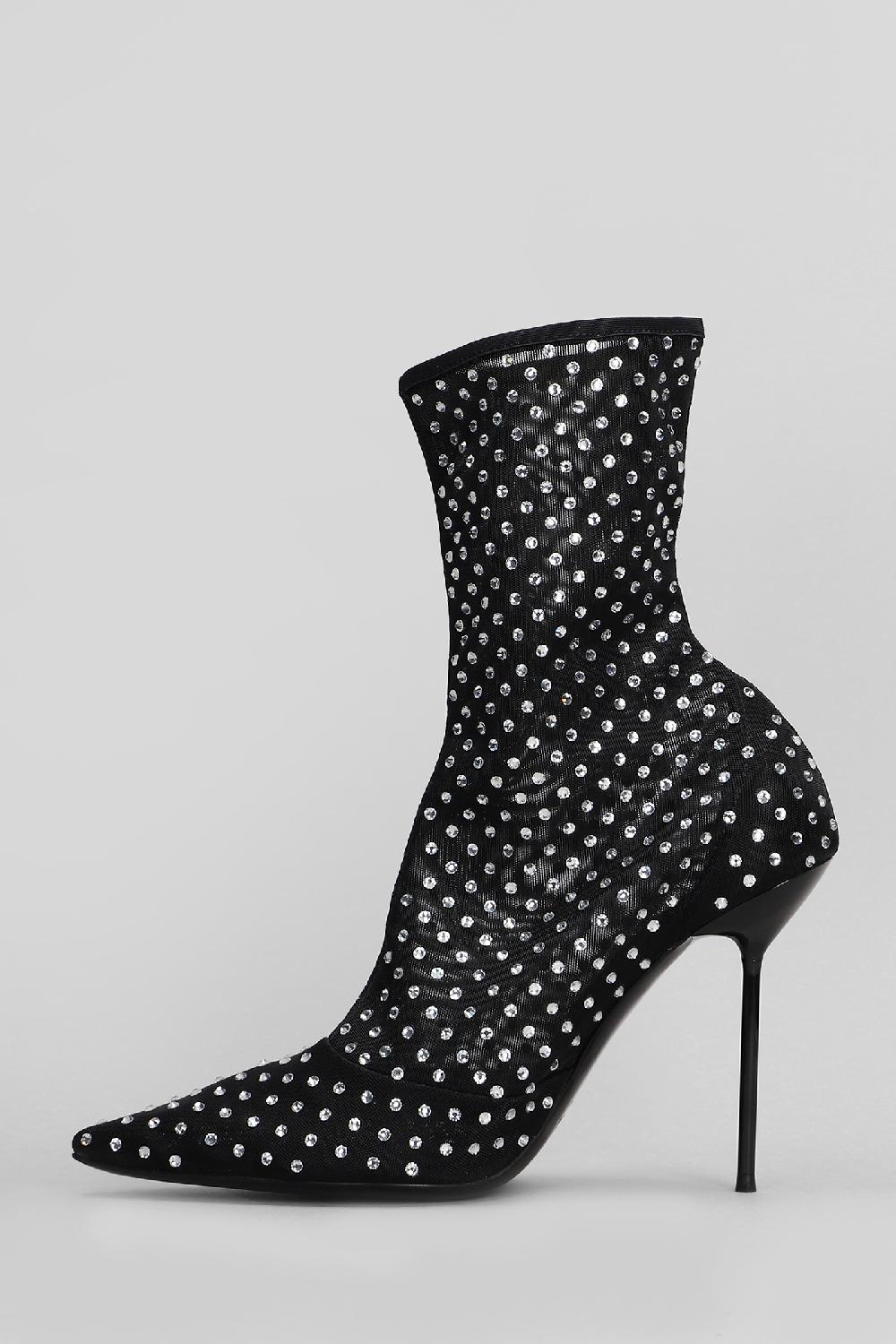 Deliberti Paris Texas Tronchetti Tacco Alto Lidia In Tessuto Nero Cod. 409252 - Deliberti The Luxury Shopping