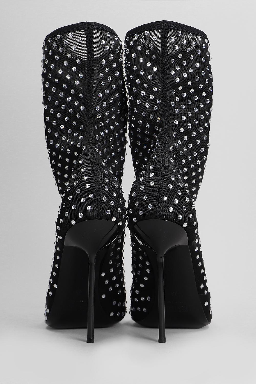 Deliberti Paris Texas Tronchetti Tacco Alto Lidia In Tessuto Nero Cod. 409252 - Deliberti The Luxury Shopping