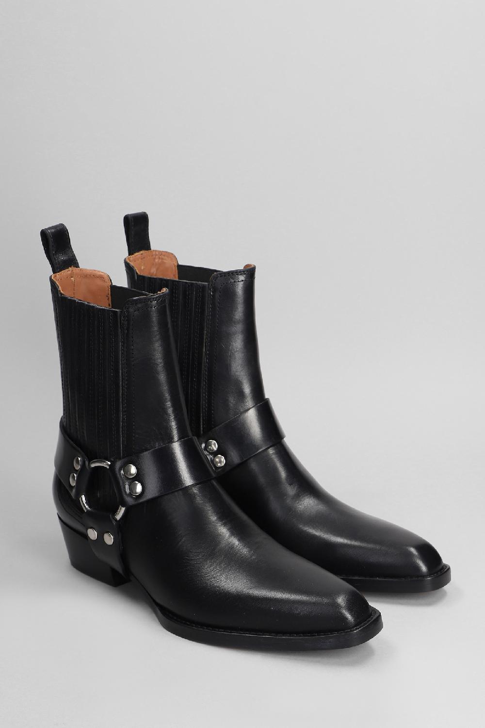 Deliberti Paris Texas Tronchetti Texani Helena Ankle Boot In Pelle Nera Cod. 402711 - Deliberti The Luxury Shopping