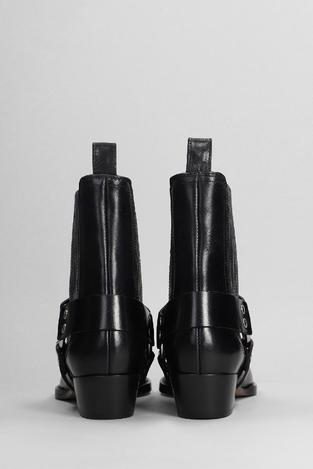 Deliberti Paris Texas Tronchetti Texani Helena Ankle Boot In Pelle Nera Cod. 402711 - Deliberti The Luxury Shopping
