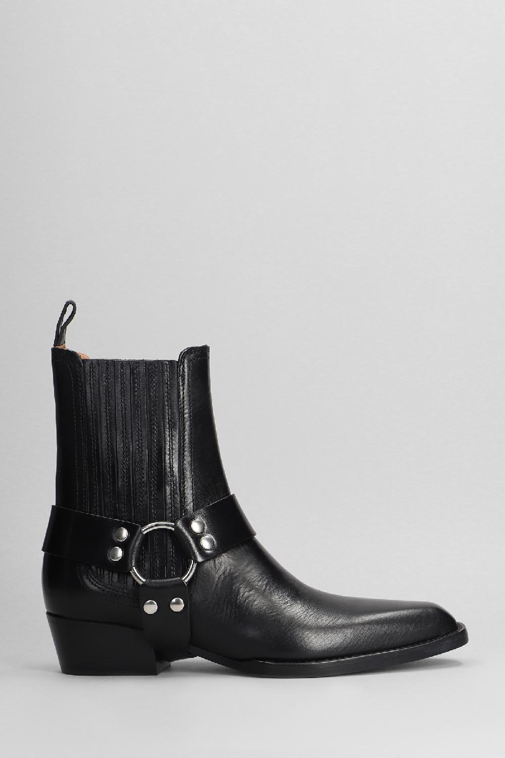 Deliberti Paris texas Tronchetti texani helena ankle boot in pelle nera cod. 402711 - Deliberti The Luxury Shopping