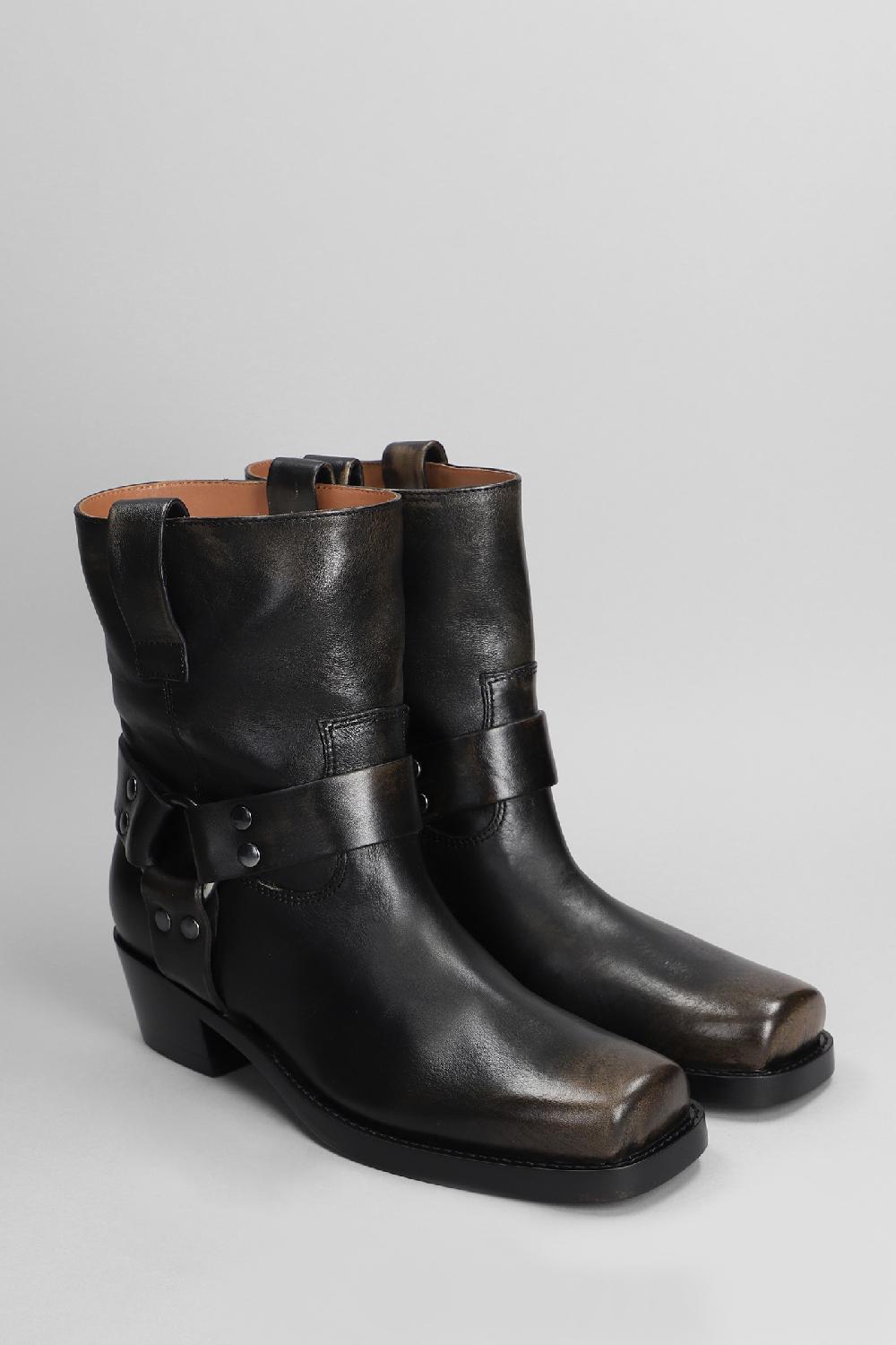 Deliberti Paris Texas Tronchetti Texani Roxy Ankle Boot In Pelle Nera Cod. 402701 - Deliberti The Luxury Shopping