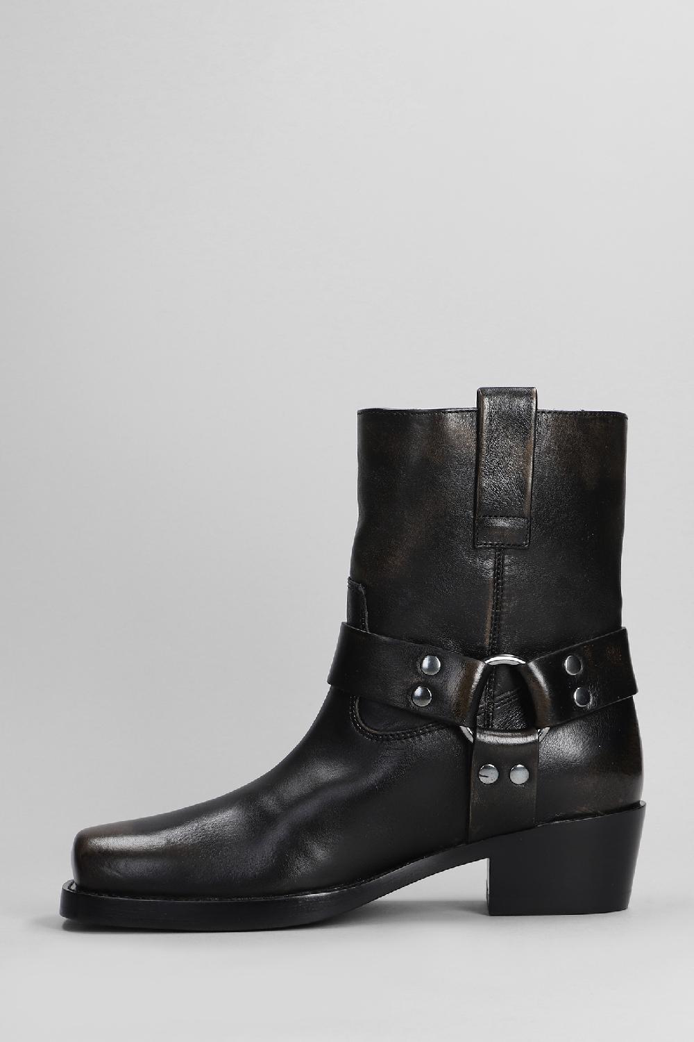 Deliberti Paris Texas Tronchetti Texani Roxy Ankle Boot In Pelle Nera Cod. 402701 - Deliberti The Luxury Shopping