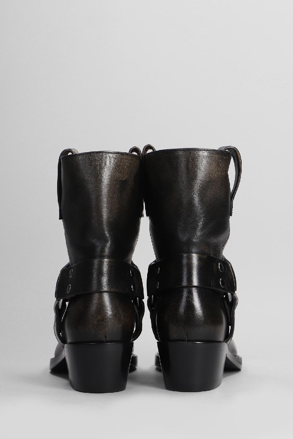 Deliberti Paris Texas Tronchetti Texani Roxy Ankle Boot In Pelle Nera Cod. 402701 - Deliberti The Luxury Shopping