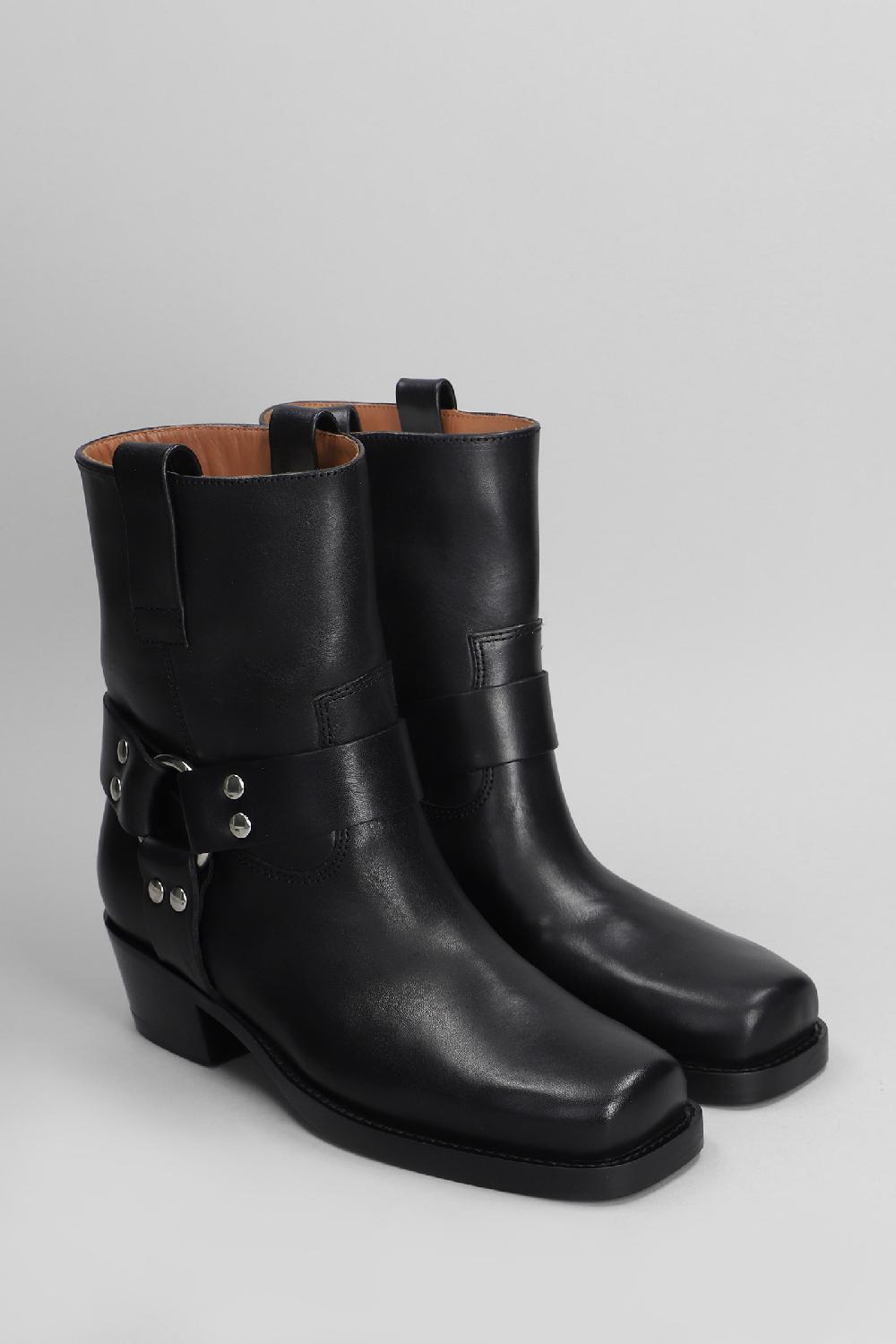 Deliberti Paris Texas Tronchetti Texani Roxy Ankle Boot In Pelle Nera Cod. 402702 - Deliberti The Luxury Shopping