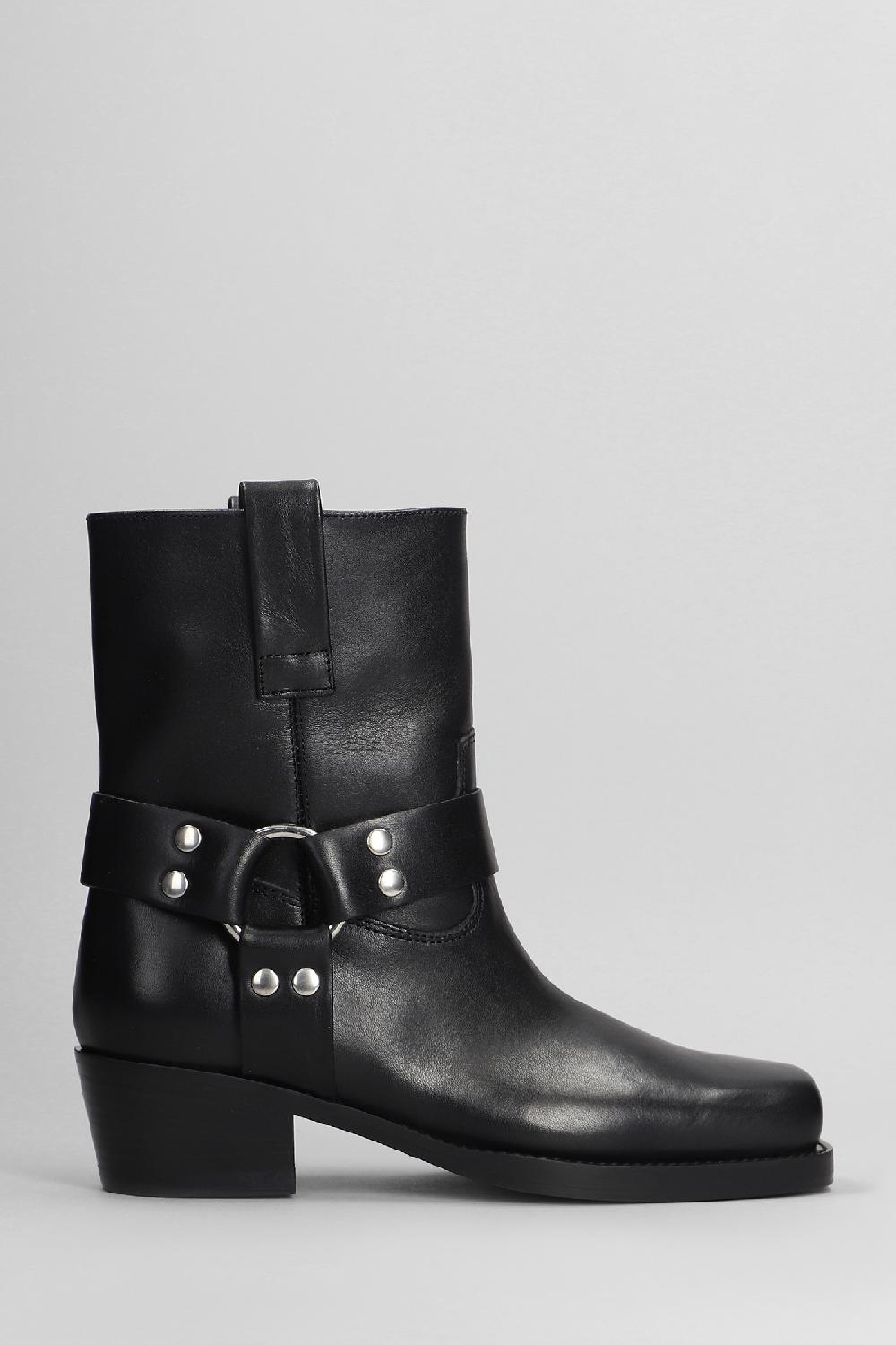 Deliberti Paris texas Tronchetti texani roxy ankle boot in pelle nera cod. 402702 - Deliberti The Luxury Shopping