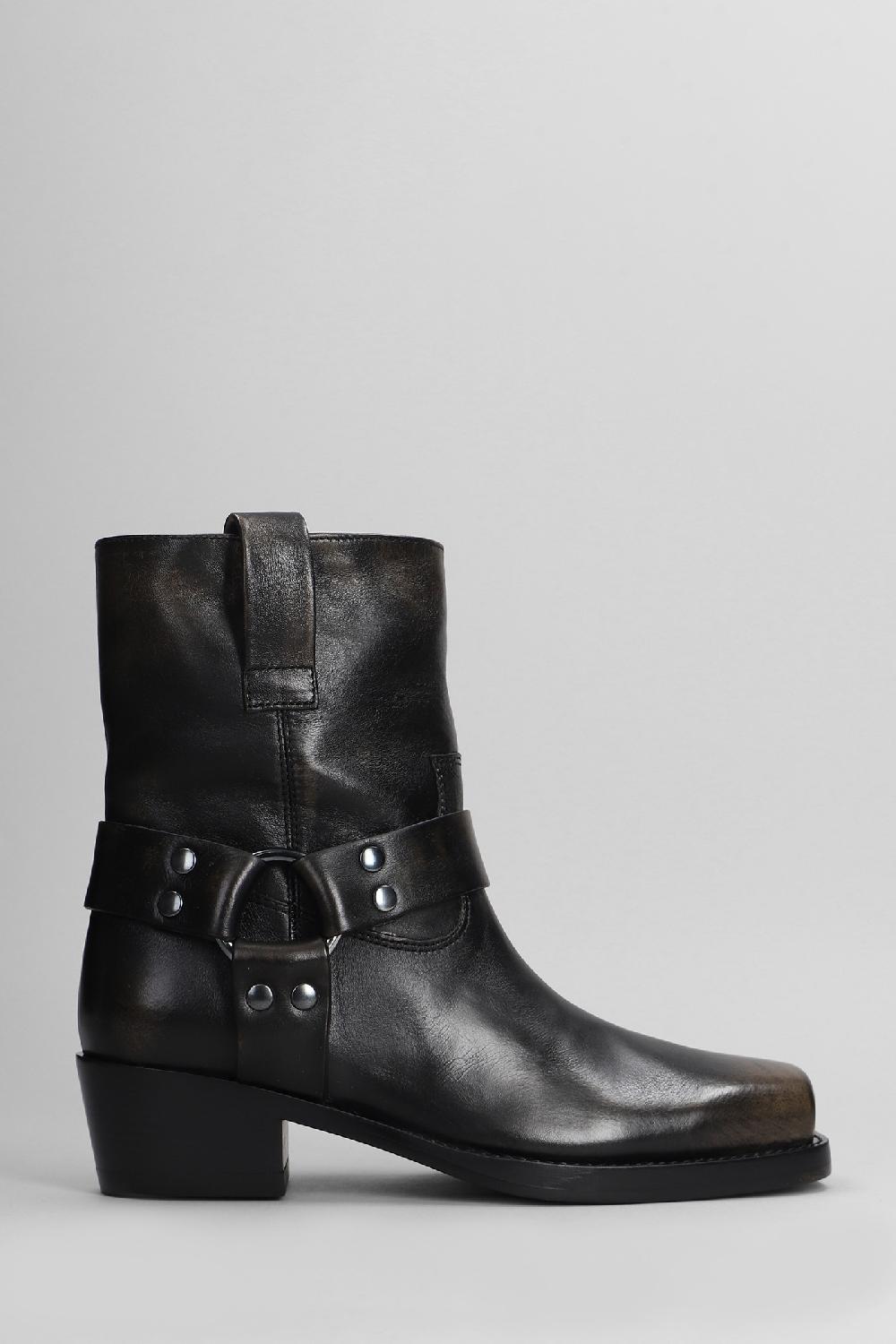 Deliberti Paris texas Tronchetti texani roxy ankle boot in pelle nera cod. 402701 - Deliberti The Luxury Shopping