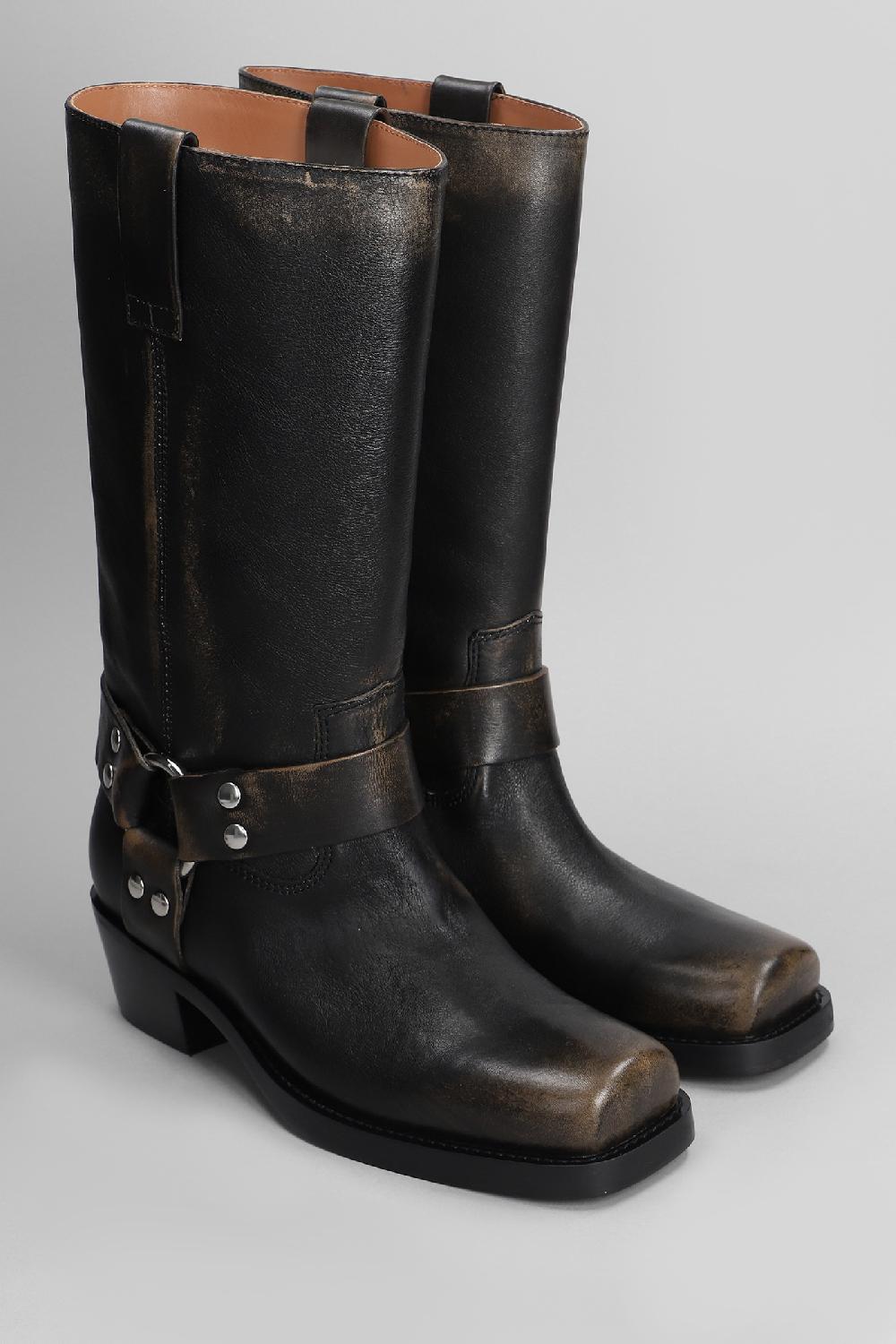 Deliberti Paris Texas Tronchetti Texani Roxy Boot In Pelle Nera Cod. 402699 - Deliberti The Luxury Shopping