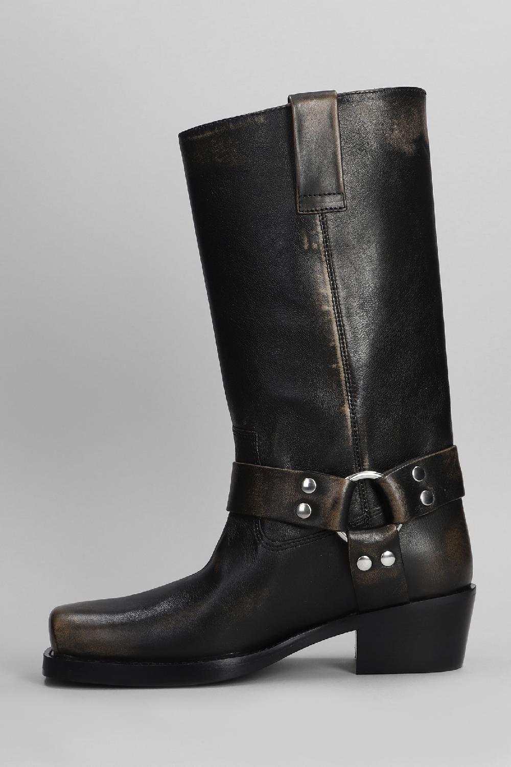 Deliberti Paris Texas Tronchetti Texani Roxy Boot In Pelle Nera Cod. 402699 - Deliberti The Luxury Shopping
