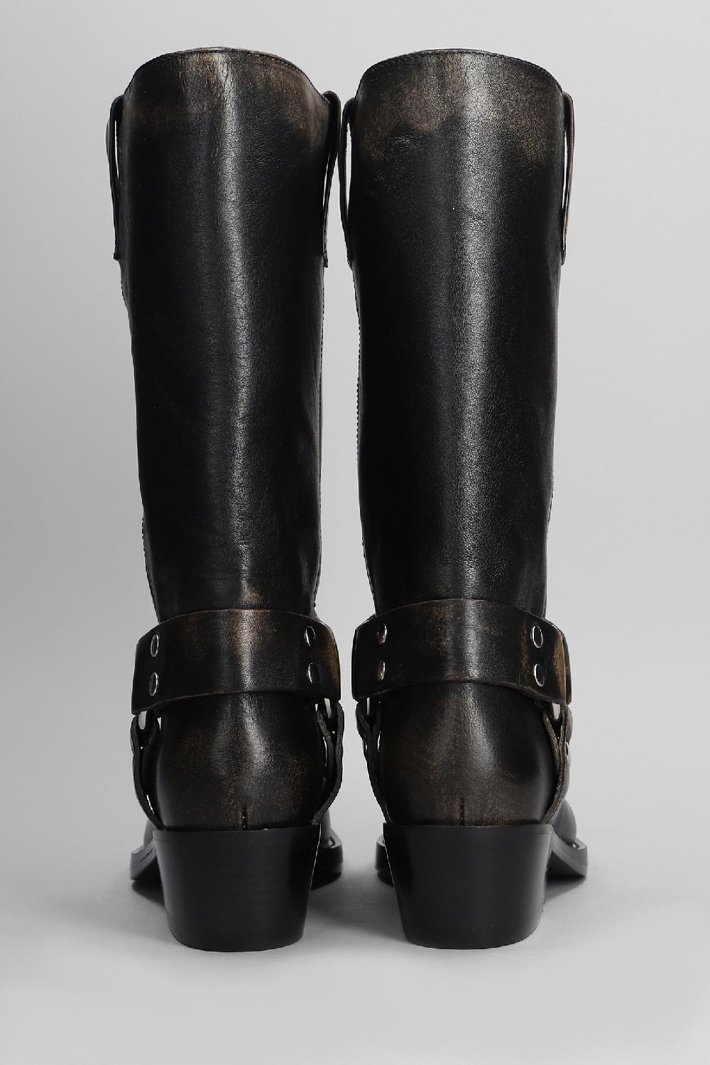 Deliberti Paris Texas Tronchetti Texani Roxy Boot In Pelle Nera Cod. 402699 - Deliberti The Luxury Shopping
