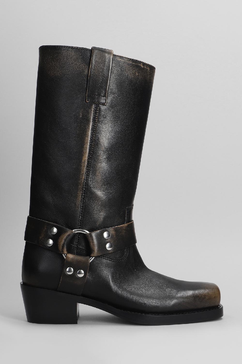 Deliberti Paris texas Tronchetti texani roxy boot in pelle nera cod. 402699 - Deliberti The Luxury Shopping