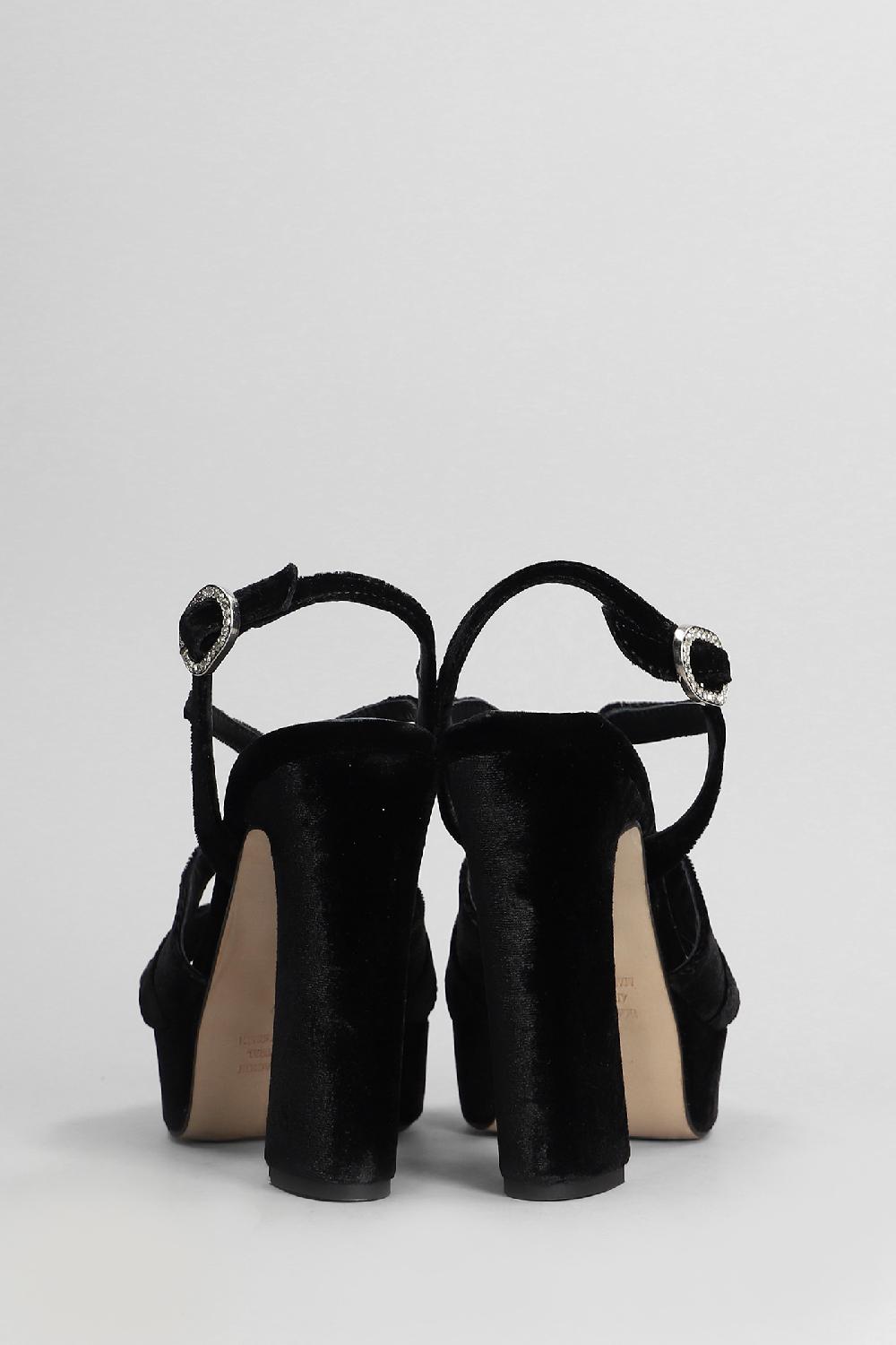Deliberti Pedro Miralles Sandali In Velluto Nero Cod. 405991 - Deliberti The Luxury Shopping