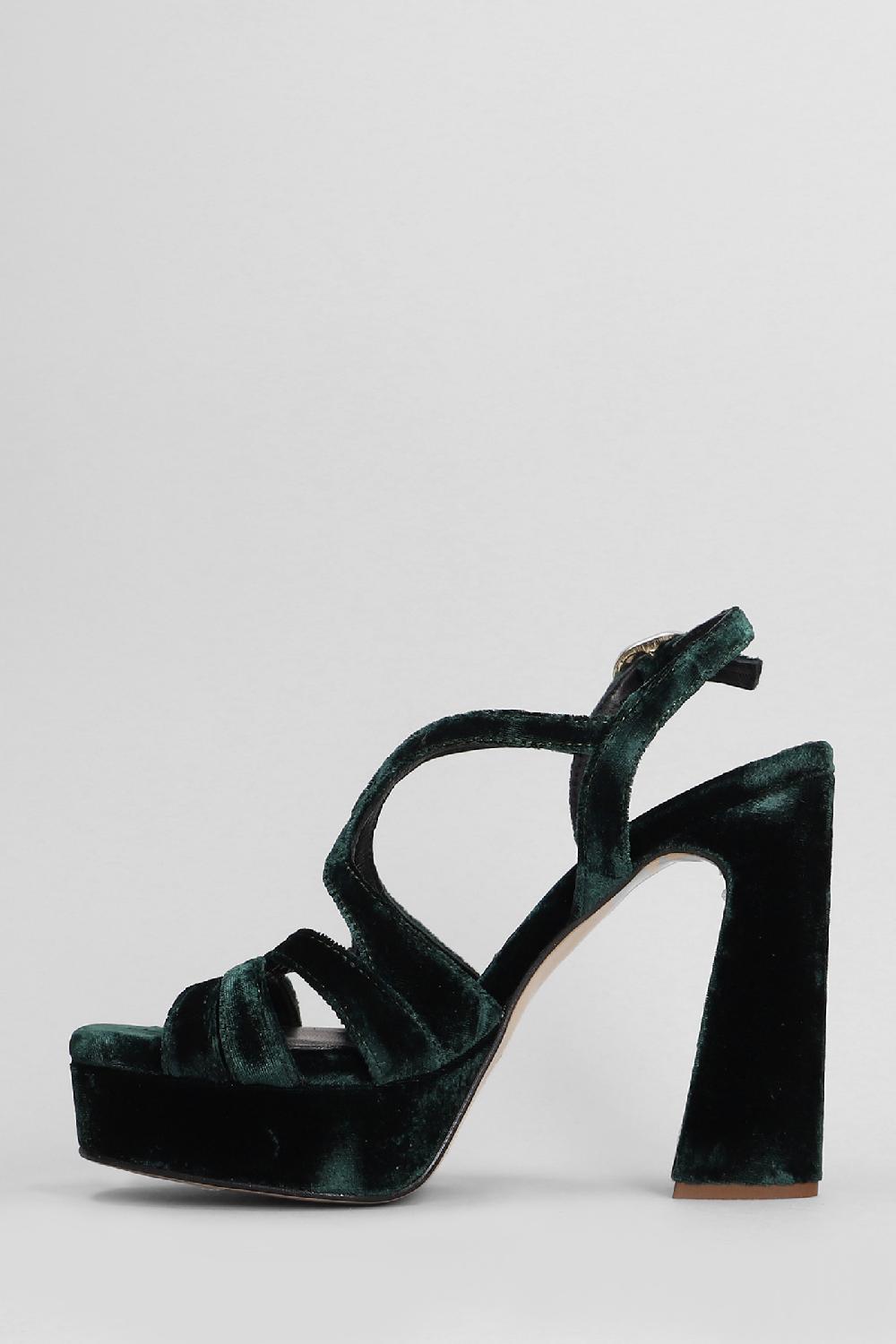 Deliberti Pedro Miralles Sandali In Velluto Verde Cod. 405990 - Deliberti The Luxury Shopping
