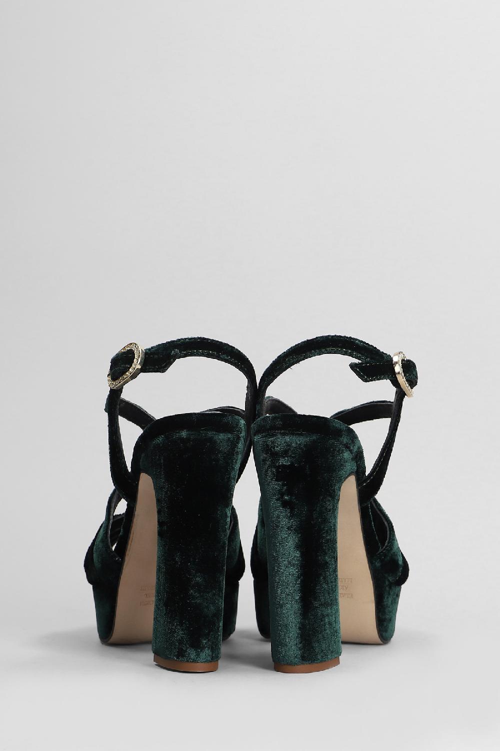 Deliberti Pedro Miralles Sandali In Velluto Verde Cod. 405990 - Deliberti The Luxury Shopping
