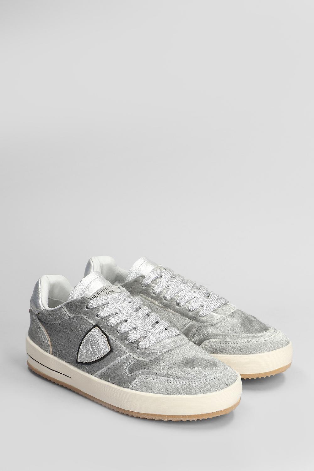 Deliberti Philippe Model Sneakers Nice Low In Cavallino Argento Cod. 407802 - Deliberti The Luxury Shopping