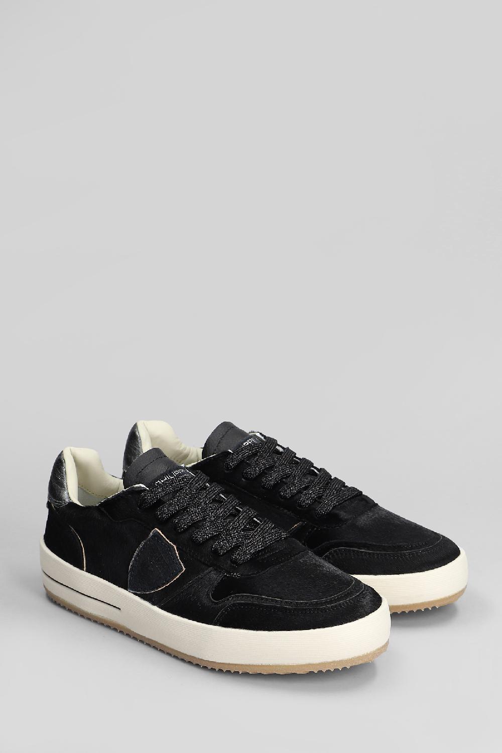 Deliberti Philippe Model Sneakers Nice Low In Cavallino Nero Cod. 410157 - Deliberti The Luxury Shopping