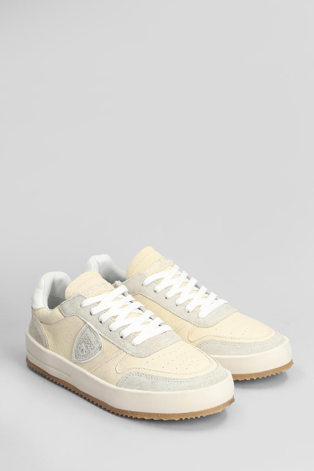 Deliberti Philippe Model Sneakers Nice Low In Pelle Beige Cod. 407793 - Deliberti The Luxury Shopping