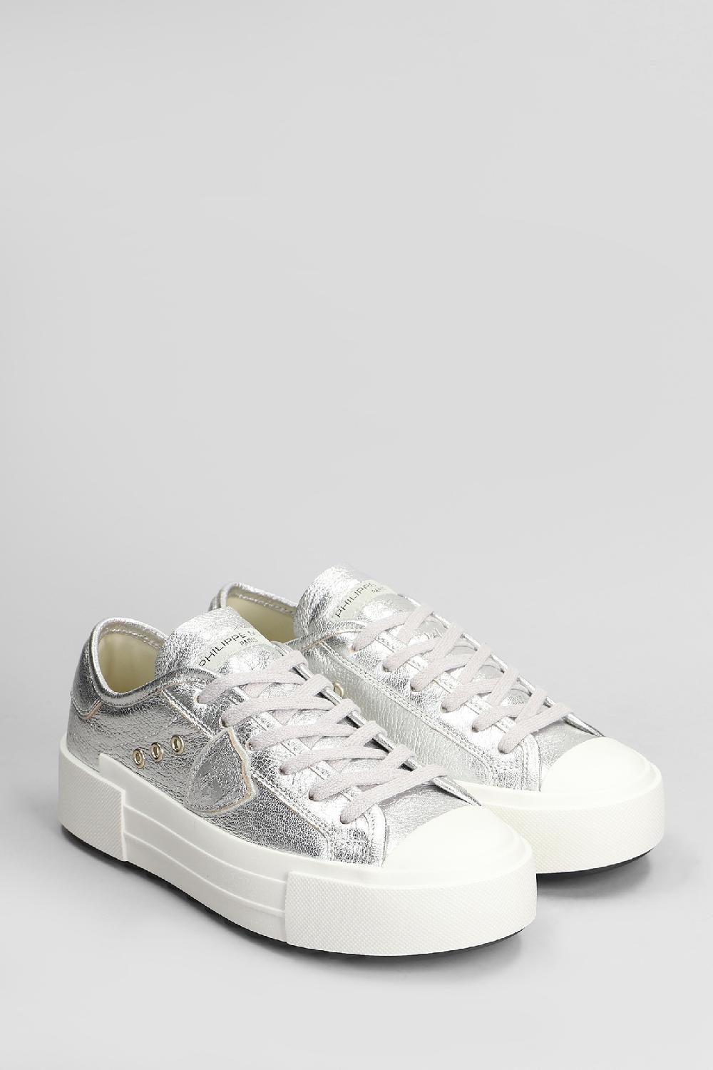 Deliberti Philippe Model Sneakers Paris Haute Low In Pelle Argento Cod. 407796 - Deliberti The Luxury Shopping
