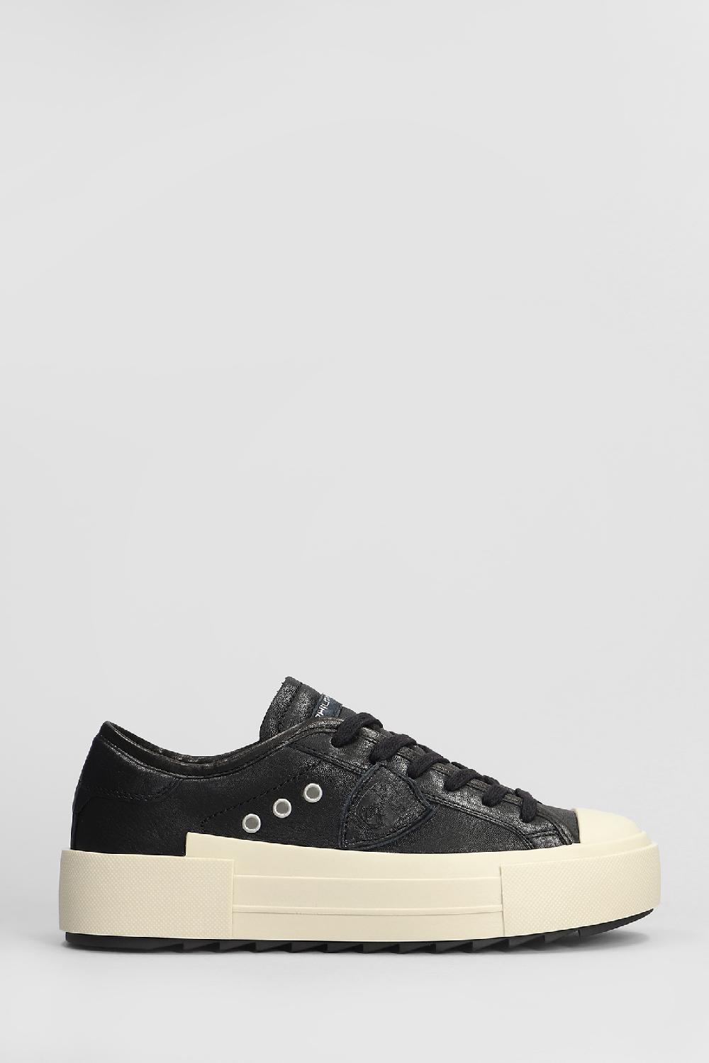 Deliberti Philippe Model Sneakers paris haute low in pelle nera cod. 407795 - Deliberti The Luxury Shopping
