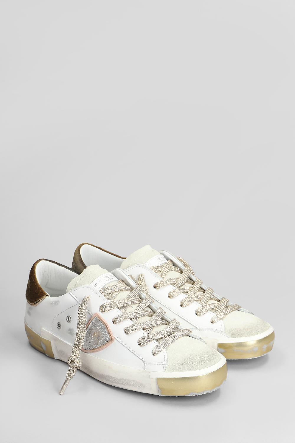 Deliberti Philippe Model Sneakers Prsx Low In Pelle E Camoscio Bianco Cod. 407791 - Deliberti The Luxury Shopping