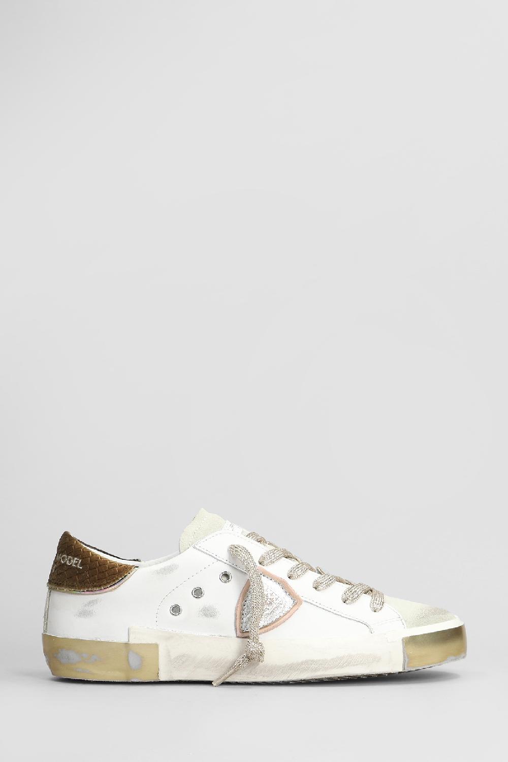 Deliberti Philippe Model Sneakers prsx low in pelle e camoscio bianco cod. 407791 - Deliberti The Luxury Shopping