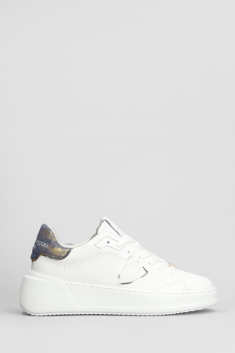 Deliberti Philippe Model Sneakers tres temple low in pelle bianca cod. 407779 - Deliberti The Luxury Shopping