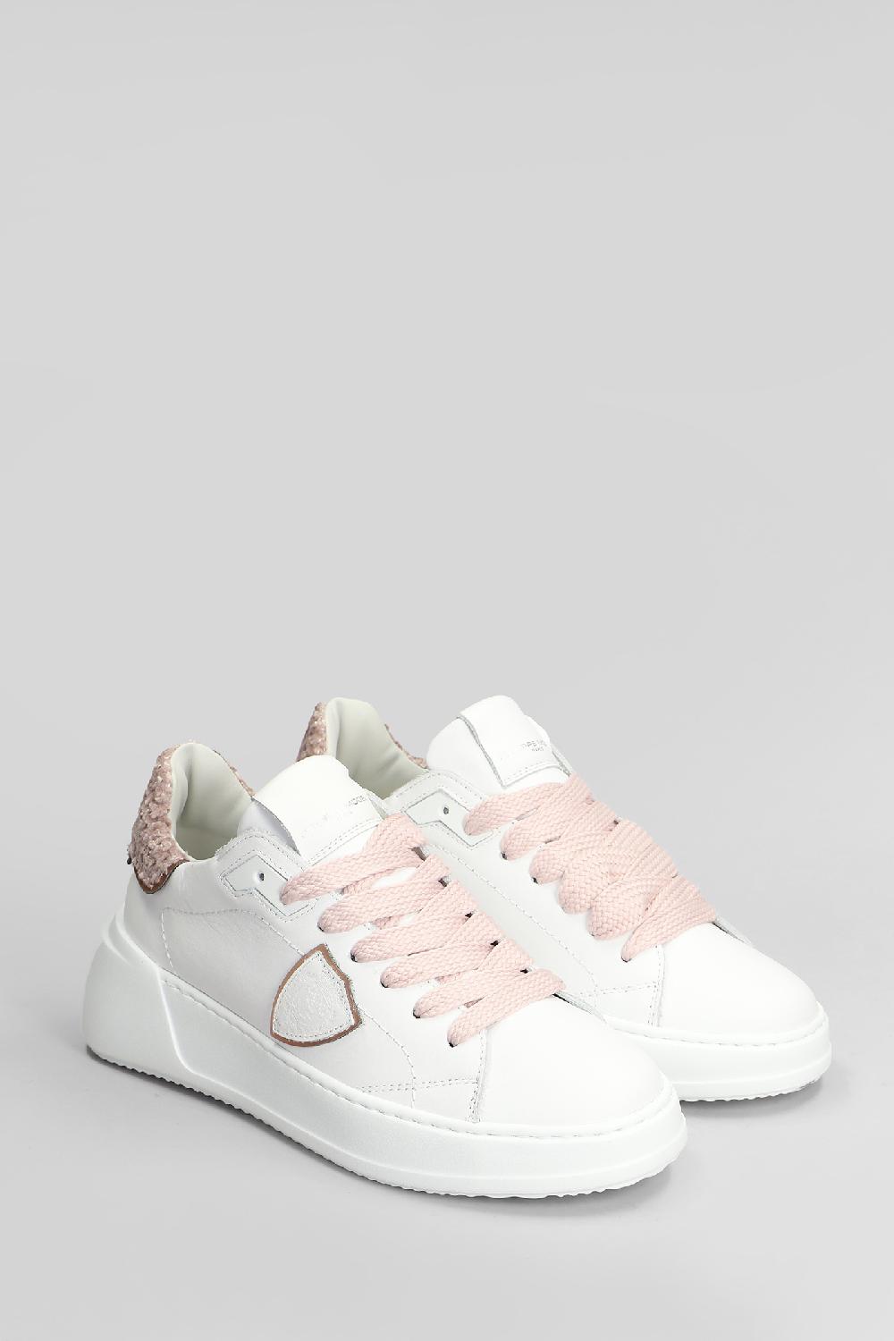 Deliberti Philippe Model Sneakers Tres Temple Low In Pelle Bianca Cod. 407780 - Deliberti The Luxury Shopping