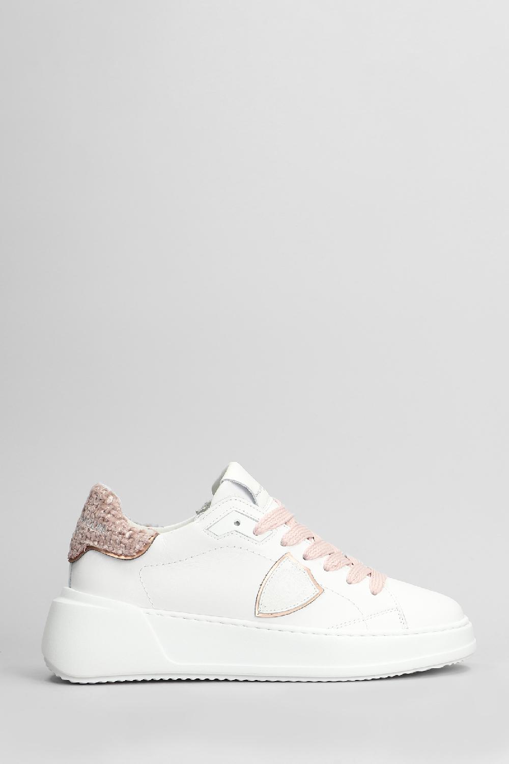 Deliberti Philippe Model Sneakers tres temple low in pelle bianca cod. 407780 - Deliberti The Luxury Shopping