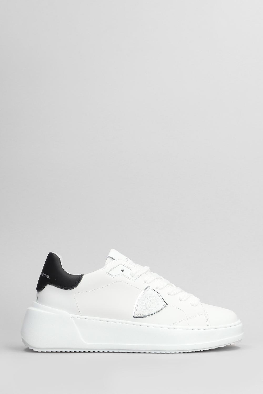 Deliberti Philippe Model Sneakers tres temple low in pelle bianca cod. 407775 - Deliberti The Luxury Shopping