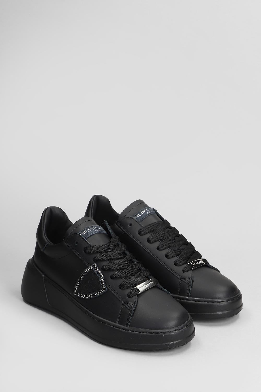 Deliberti Philippe Model Sneakers Tris Temple Low In Pelle Nera Cod. 407799 - Deliberti The Luxury Shopping