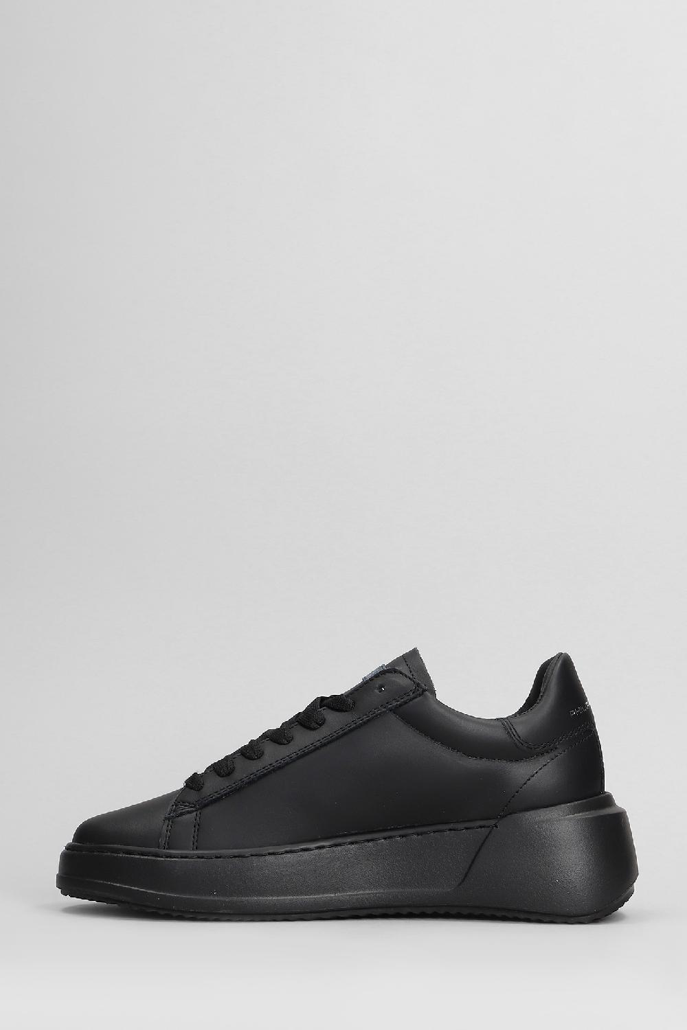 Deliberti Philippe Model Sneakers Tris Temple Low In Pelle Nera Cod. 407799 - Deliberti The Luxury Shopping