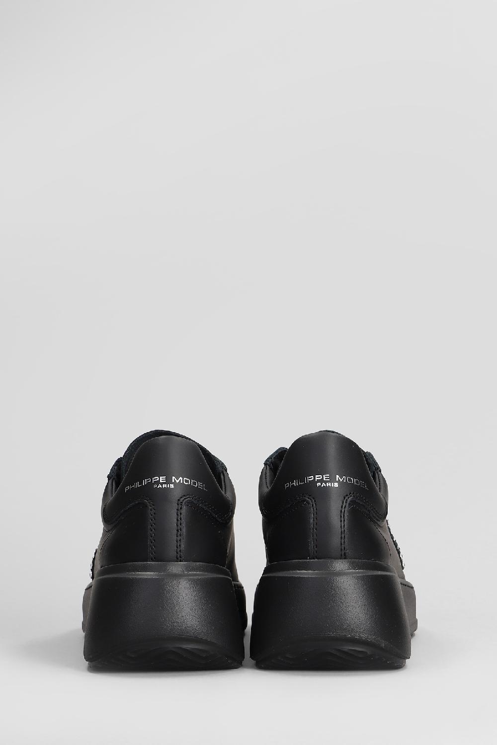 Deliberti Philippe Model Sneakers Tris Temple Low In Pelle Nera Cod. 407799 - Deliberti The Luxury Shopping