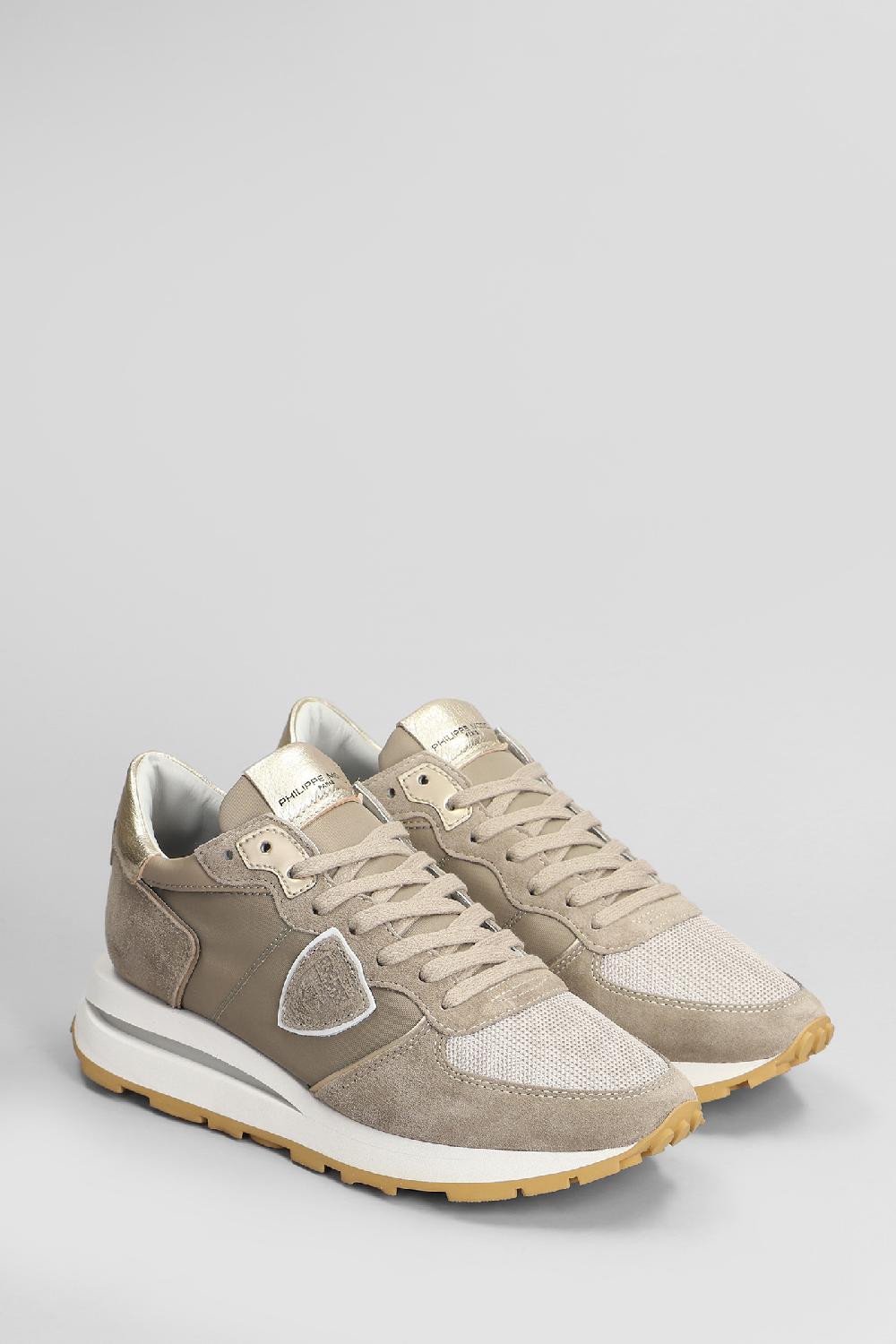Deliberti Philippe Model Sneakers Tropez Haute Low In Camoscio E Tessuto Beige Cod. 407786 - Deliberti The Luxury Shopping