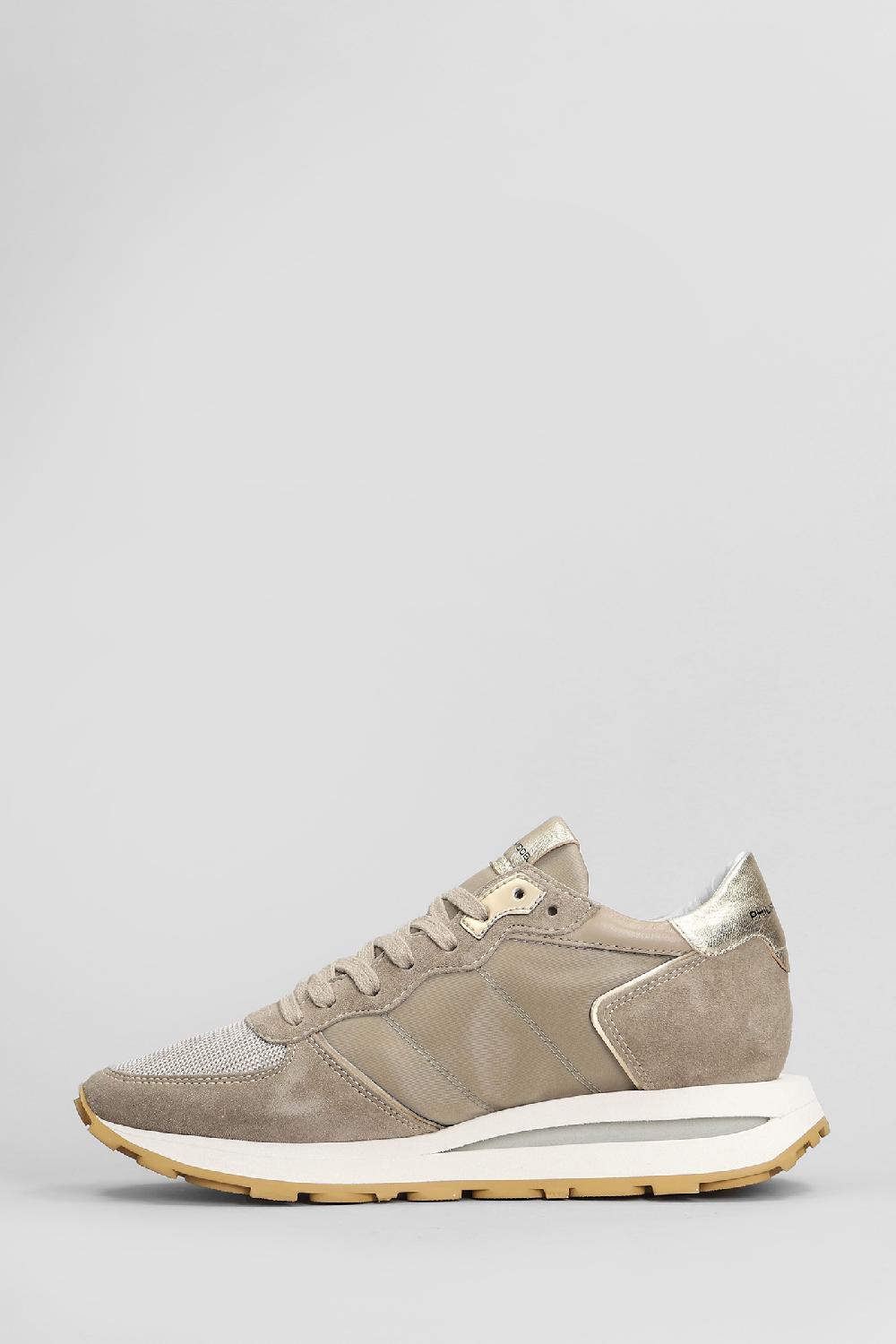 Deliberti Philippe Model Sneakers Tropez Haute Low In Camoscio E Tessuto Beige Cod. 407786 - Deliberti The Luxury Shopping