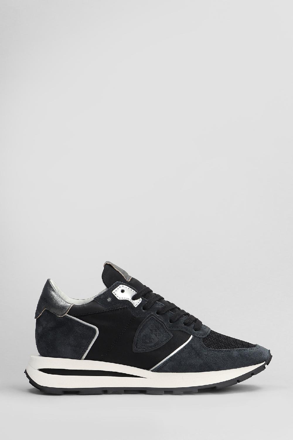 Deliberti Philippe Model Sneakers tropez haute low in camoscio e tessuto nero cod. 407776 - Deliberti The Luxury Shopping
