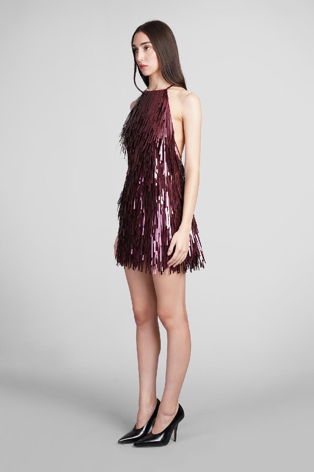 Deliberti Retrofete Abito Romee In Poliestere Bordeaux Cod. 409825 - Deliberti The Luxury Shopping