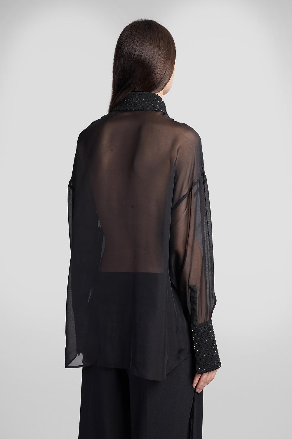 Deliberti Retrofete Camicia Lovelyn In Seta Nera Cod. 409834 - Deliberti The Luxury Shopping