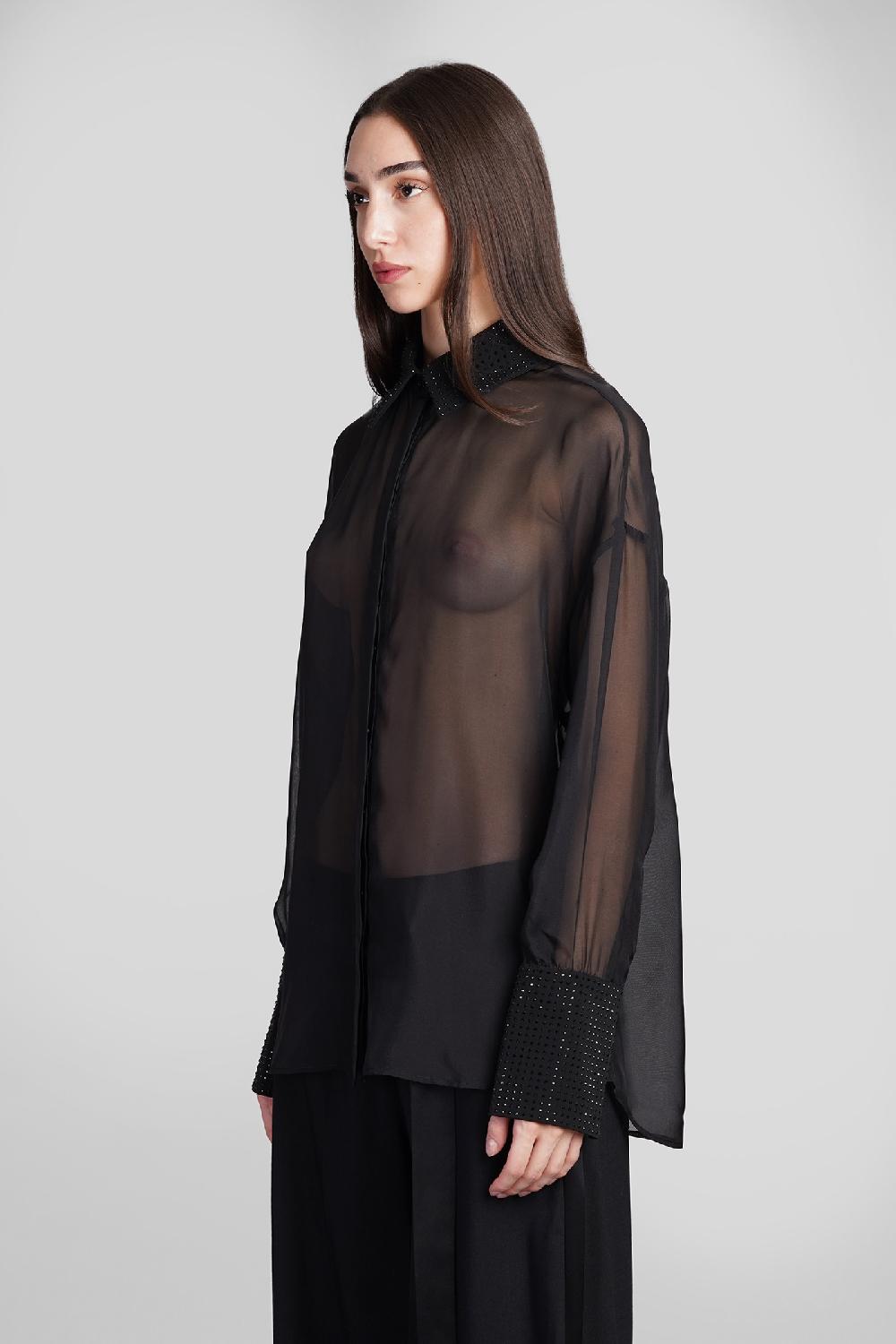 Deliberti Retrofete Camicia Lovelyn In Seta Nera Cod. 409834 - Deliberti The Luxury Shopping