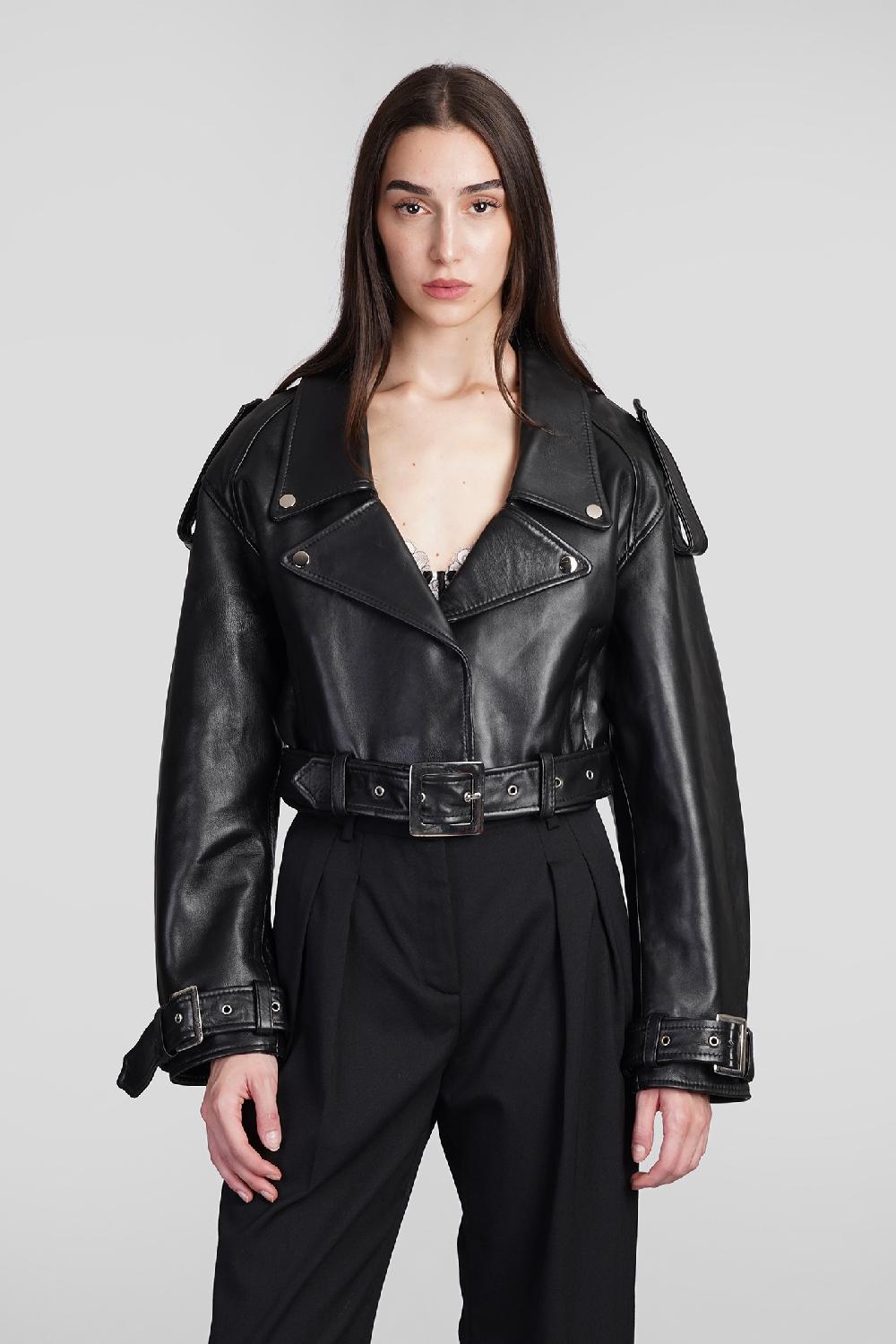 Deliberti Retrofete Giacca biker victoria in pelle nera cod. 409827 - Deliberti The Luxury Shopping