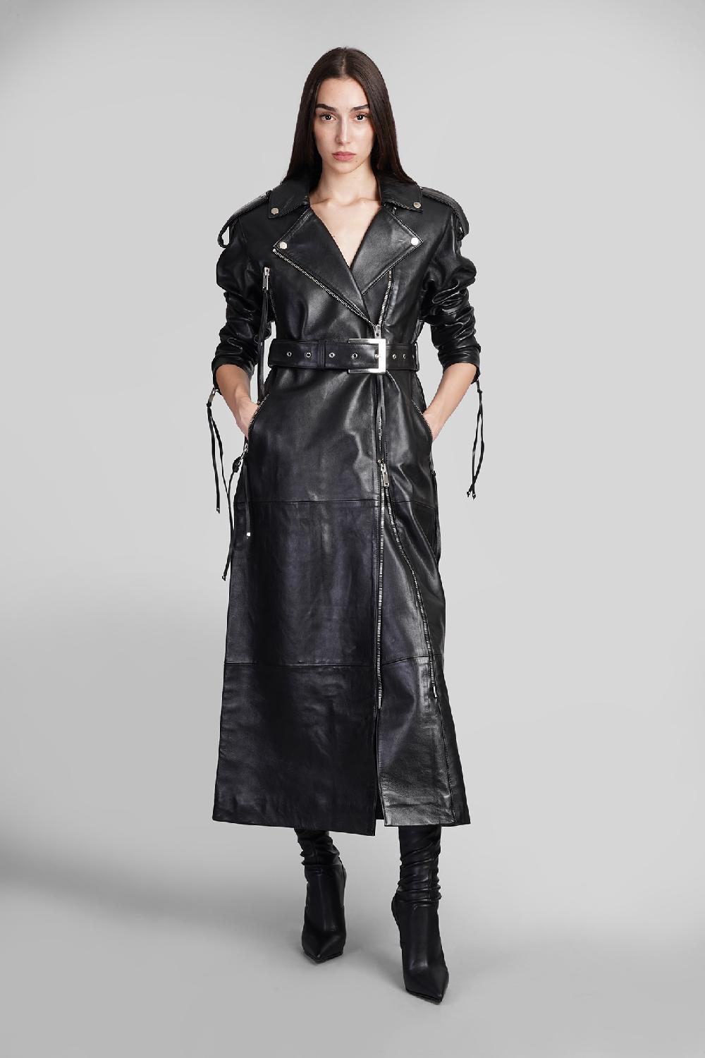 Deliberti Retrofete Trench Knightley In Pelle Nera Cod. 409833 - Deliberti The Luxury Shopping