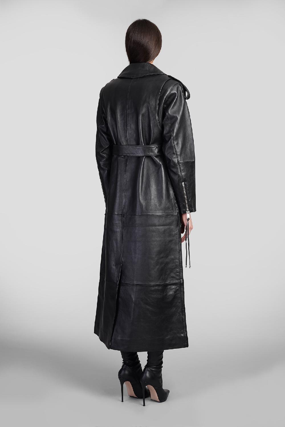 Deliberti Retrofete Trench Knightley In Pelle Nera Cod. 409833 - Deliberti The Luxury Shopping