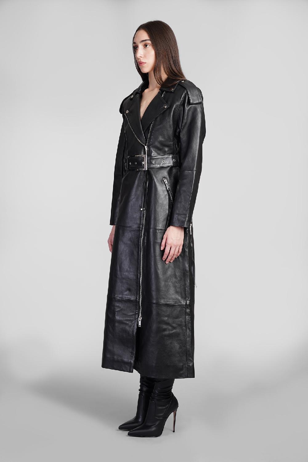 Deliberti Retrofete Trench Knightley In Pelle Nera Cod. 409833 - Deliberti The Luxury Shopping