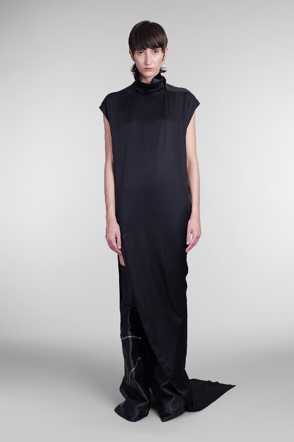 Deliberti Rick Owens Abito edfu t dress in acetato nero cod. 406375 - Deliberti The Luxury Shopping