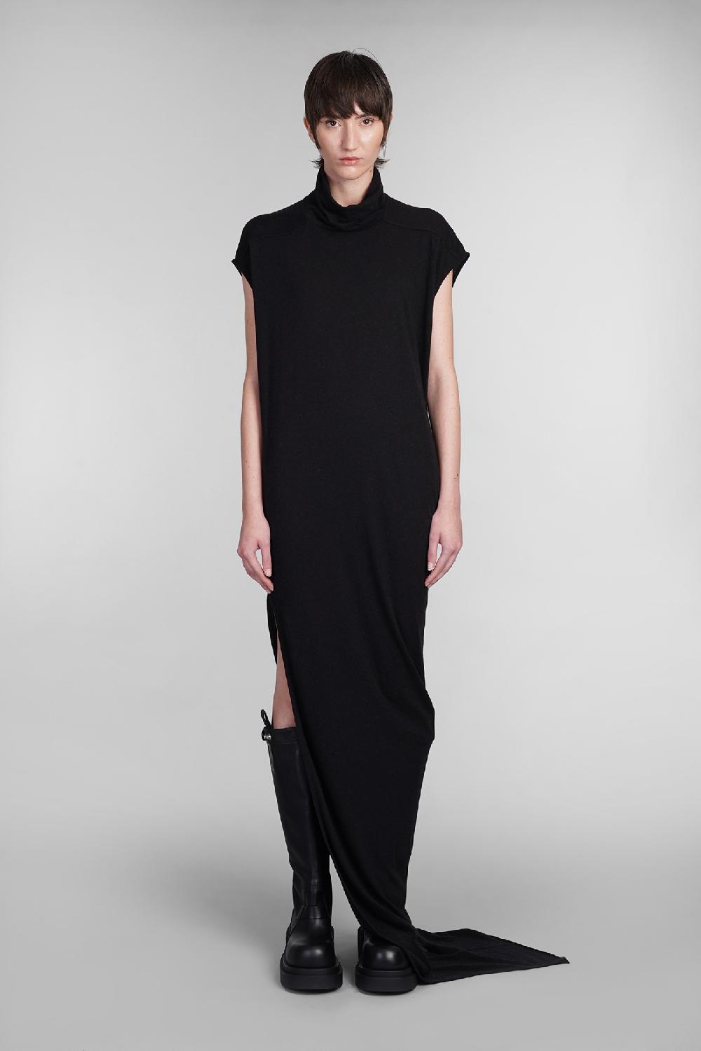 Deliberti Rick Owens Abito edfu t dress in viscosa nera cod. 402139 - Deliberti The Luxury Shopping