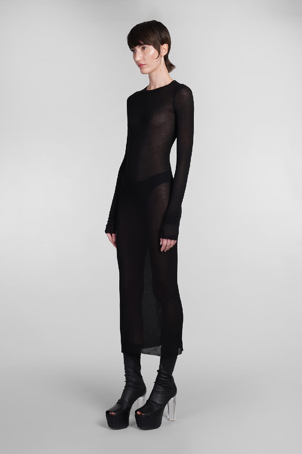 Deliberti Rick Owens Abito Ls Dress In Viscosa Nera Cod. 402143 - Deliberti The Luxury Shopping